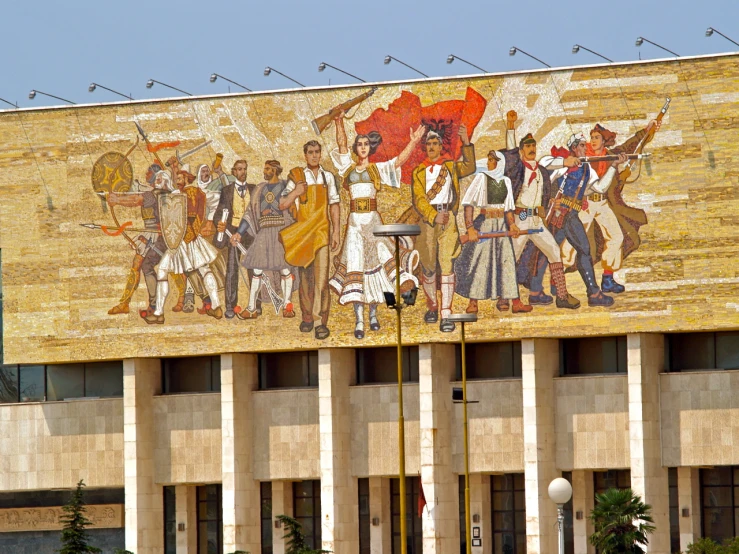 an image of a large mural on the side of a building