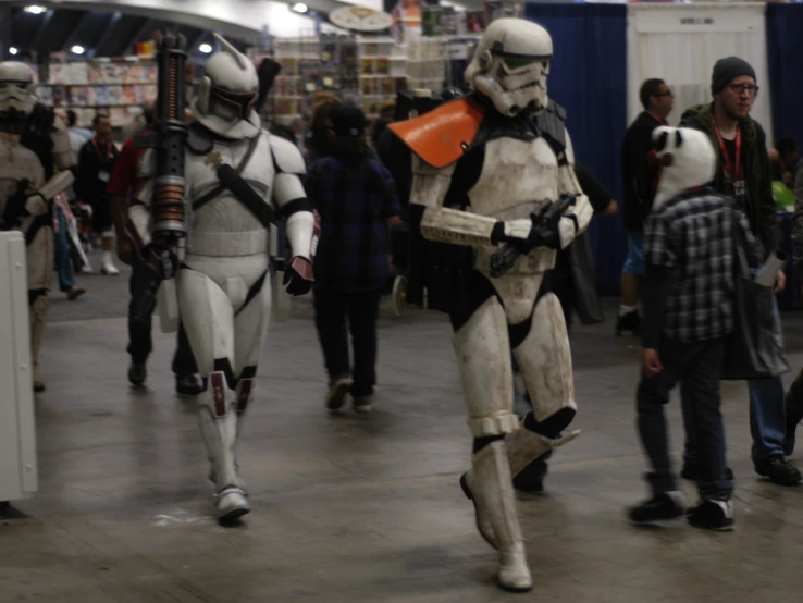 a bunch of people in costume at a store