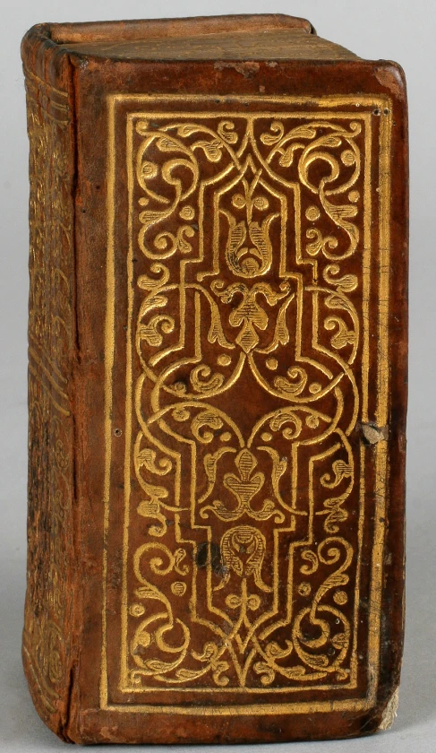 a close - up of a book with ornate designs