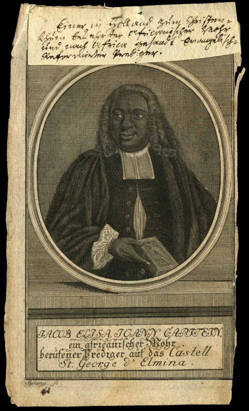 an old print is shown with a portrait