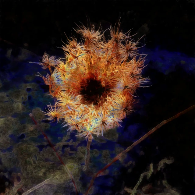 there is a close up picture of a dandelion flower