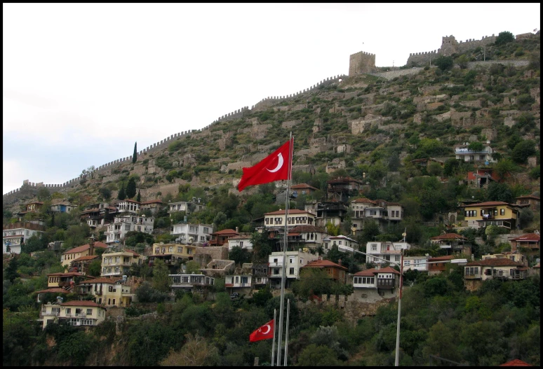 a city with trees on the hill