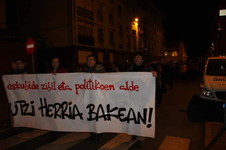 some people holding signs that say protesters against the government