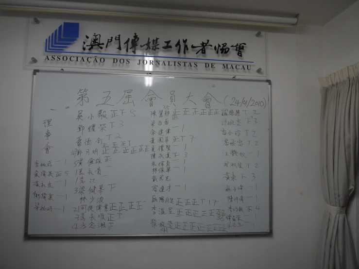 a list of japanese writing on a board
