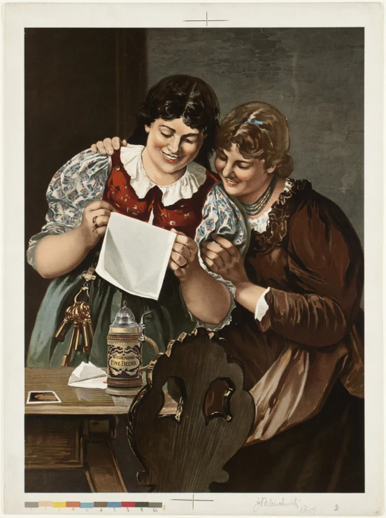 an image of two women cleaning up the papers