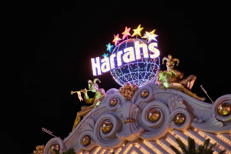 a close up of a carnival at night