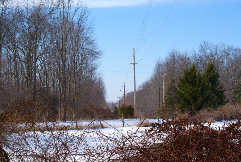 an old train track in the middle of winter