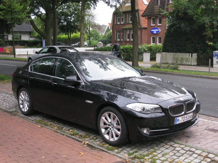 a car that is parked on the side of a road