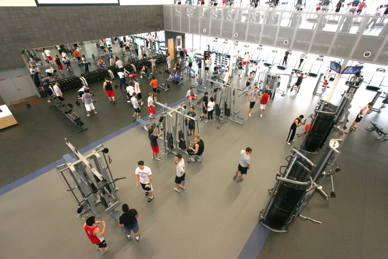 an overhead s shows a large gymnasium