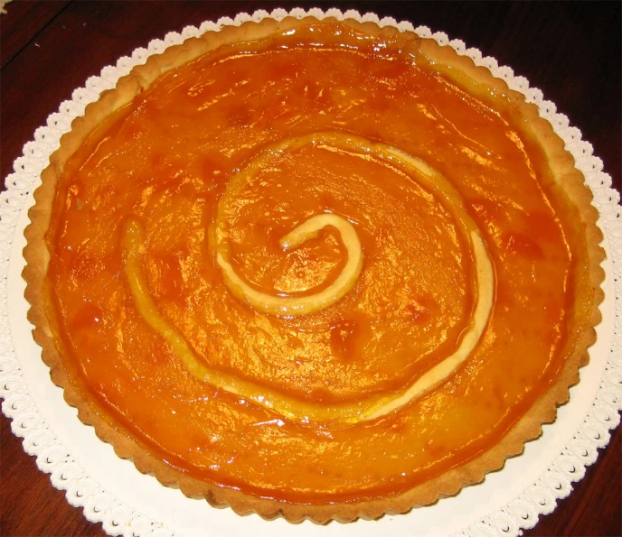 a pie plate that is sitting on a table