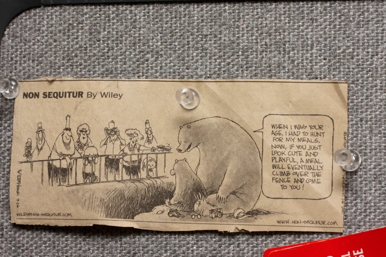 a piece of paper with an old cartoon strip