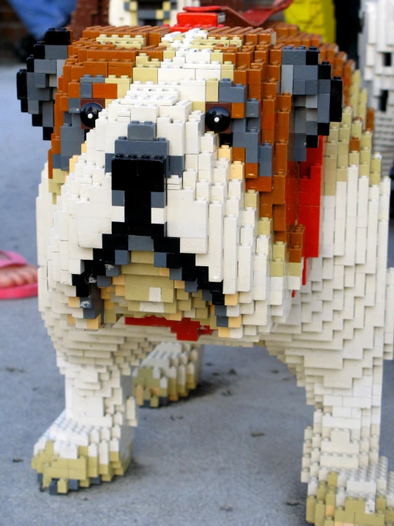 some very cute legos with dogs made from them