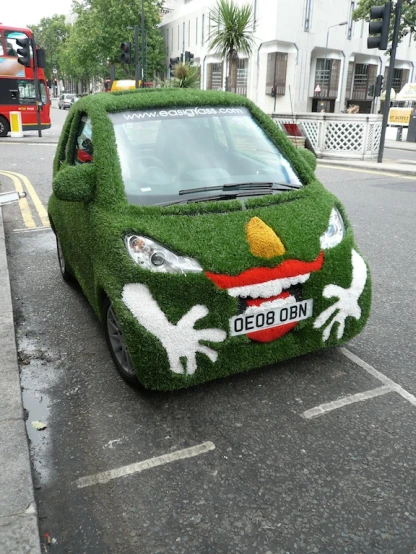 a car that is made to look like a cartoon character
