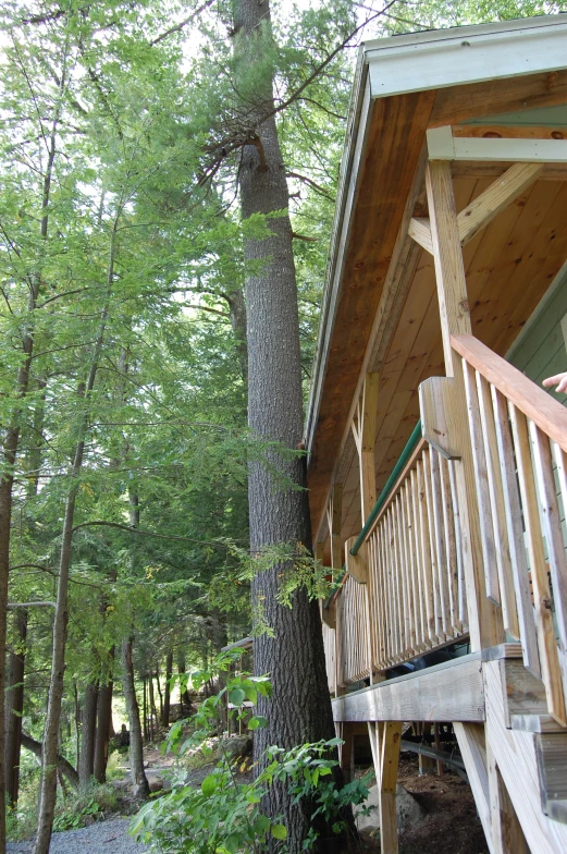 the front deck and steps outside of a home