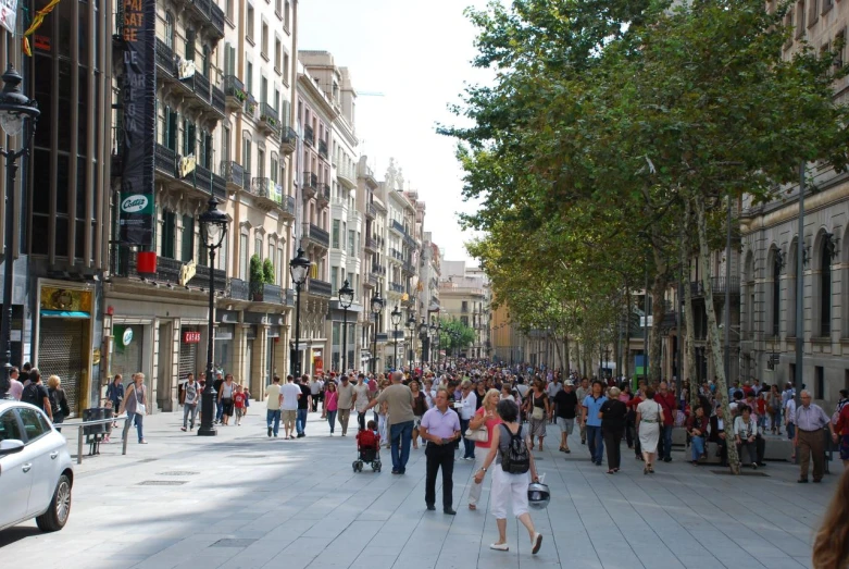 the sidewalk area of a large public market