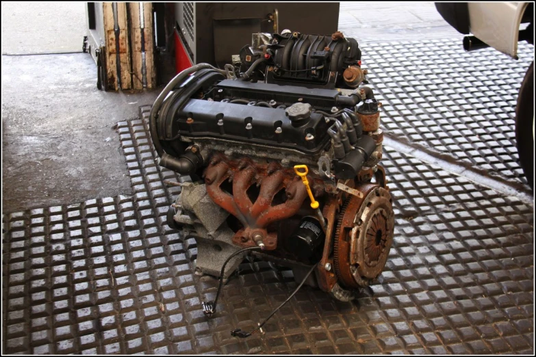 the small engine is built inside of a truck