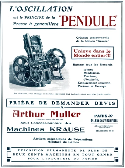 a poster with the words a description of an old machine