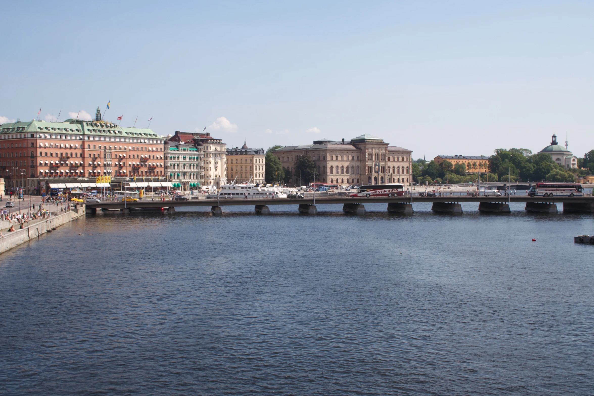 a large body of water near a big city