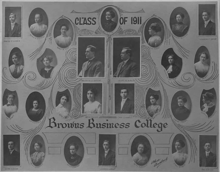 a poster showing the names of students in college