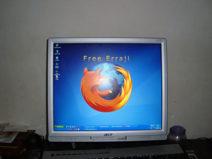 a screen with a firefox logo on it