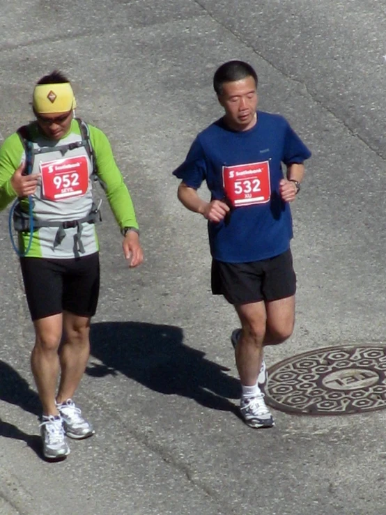 a couple of people that are running in a marathon