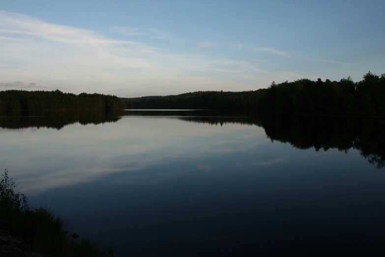 a body of water that is surrounded by some trees