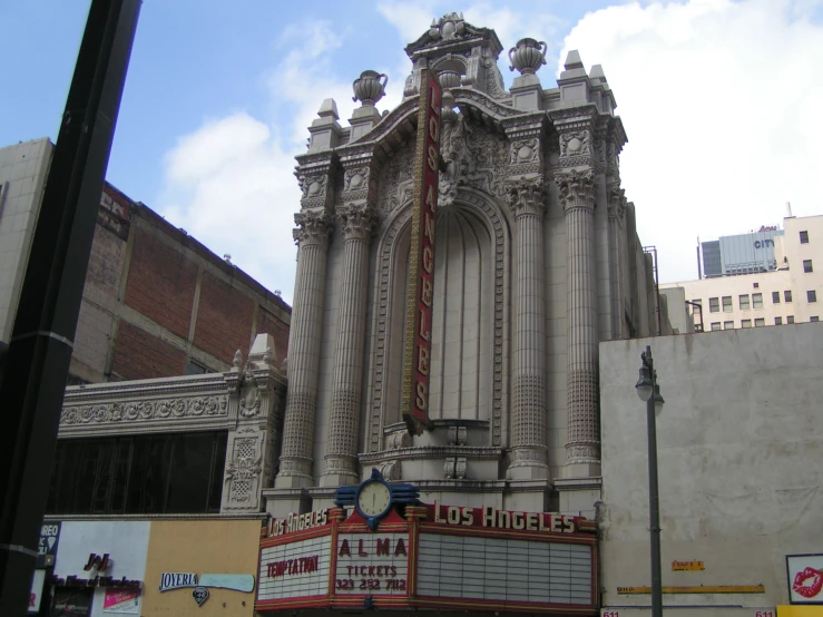 a view from a building across a street in front of a theater