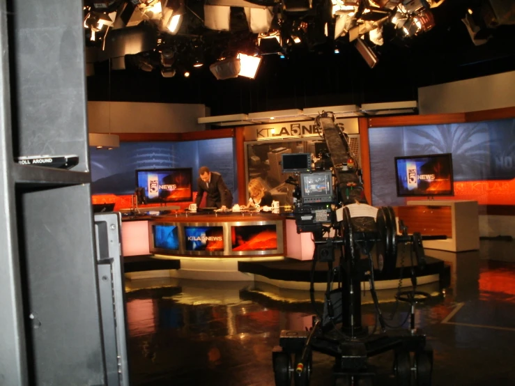 the television studio has all four sets of tv