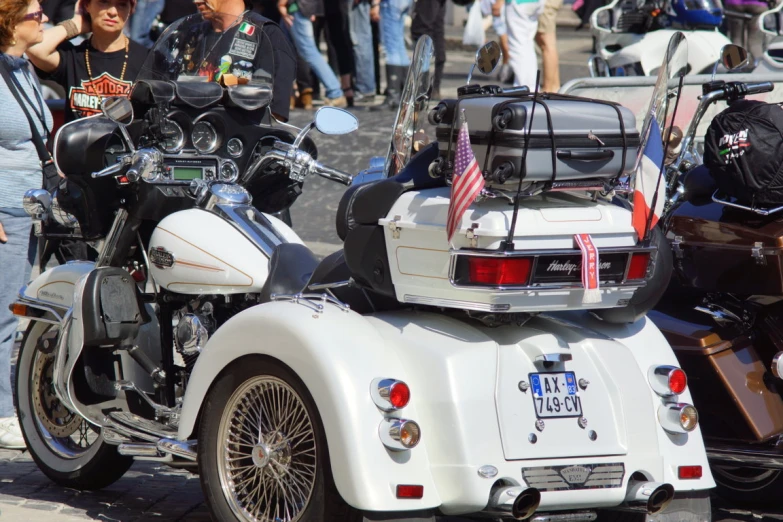 several police motorcycles parked next to each other