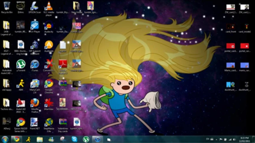 an animated background in a desktop computer window