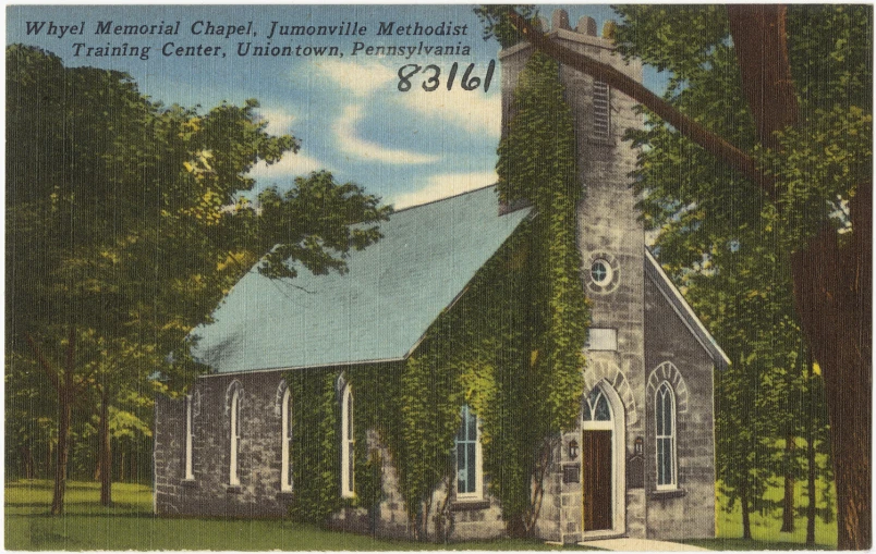 an old postcard shows the steeple and steeples on a church