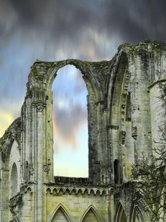 an old, very large cathedral with arches and windows