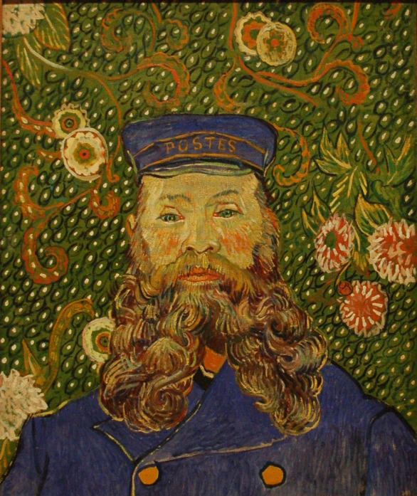 an oil painting of a bearded man with a beret