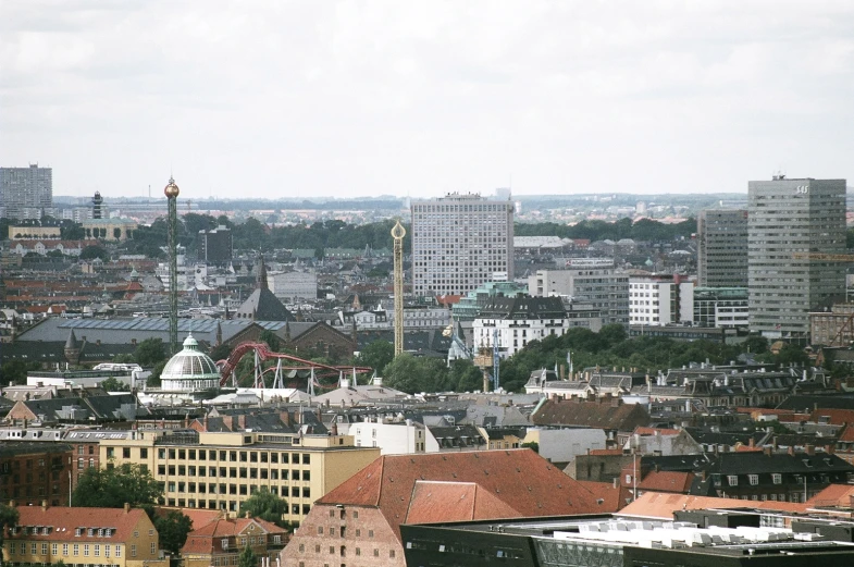 a view of a city from above in the daytime