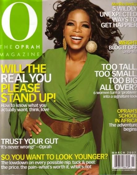 a magazine with the cover of oprah magazine