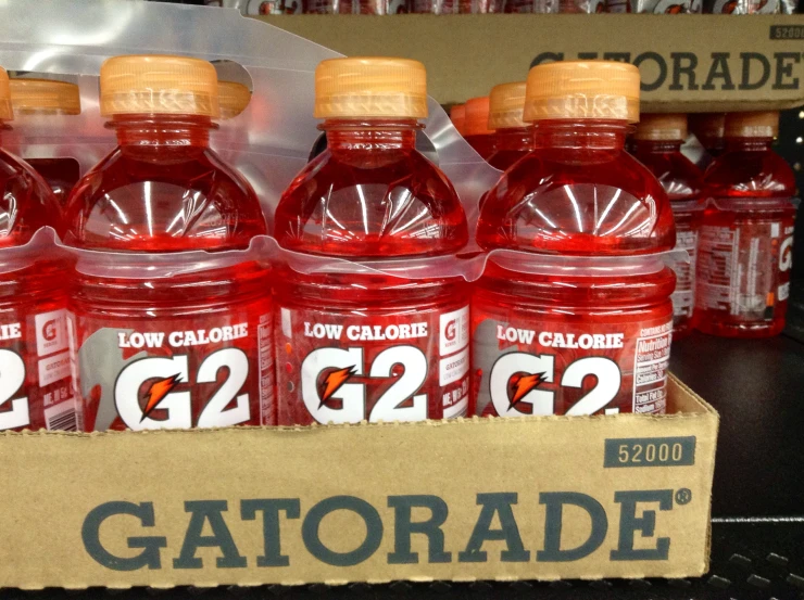 bottles of gatorade on display for sale