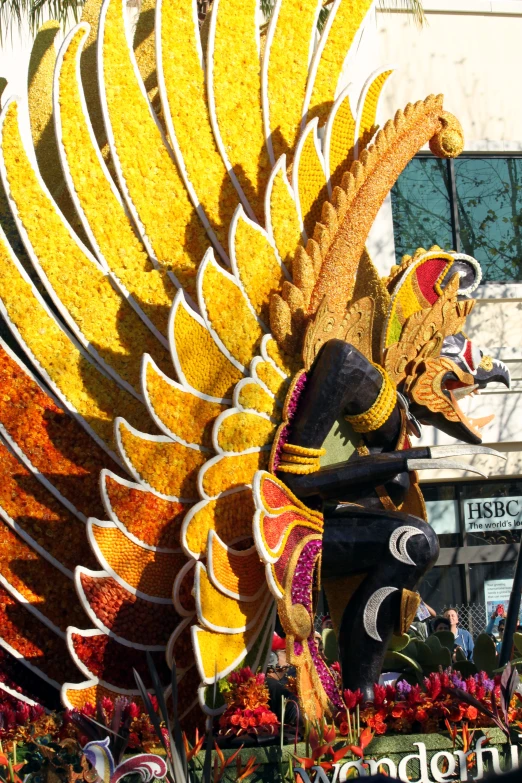 a display of handmade decorations is pictured