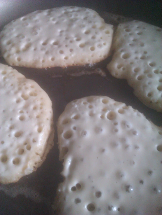 the biscuits are fried in the pan for a healthy snack