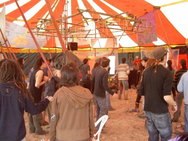 people are gathering together at a festival