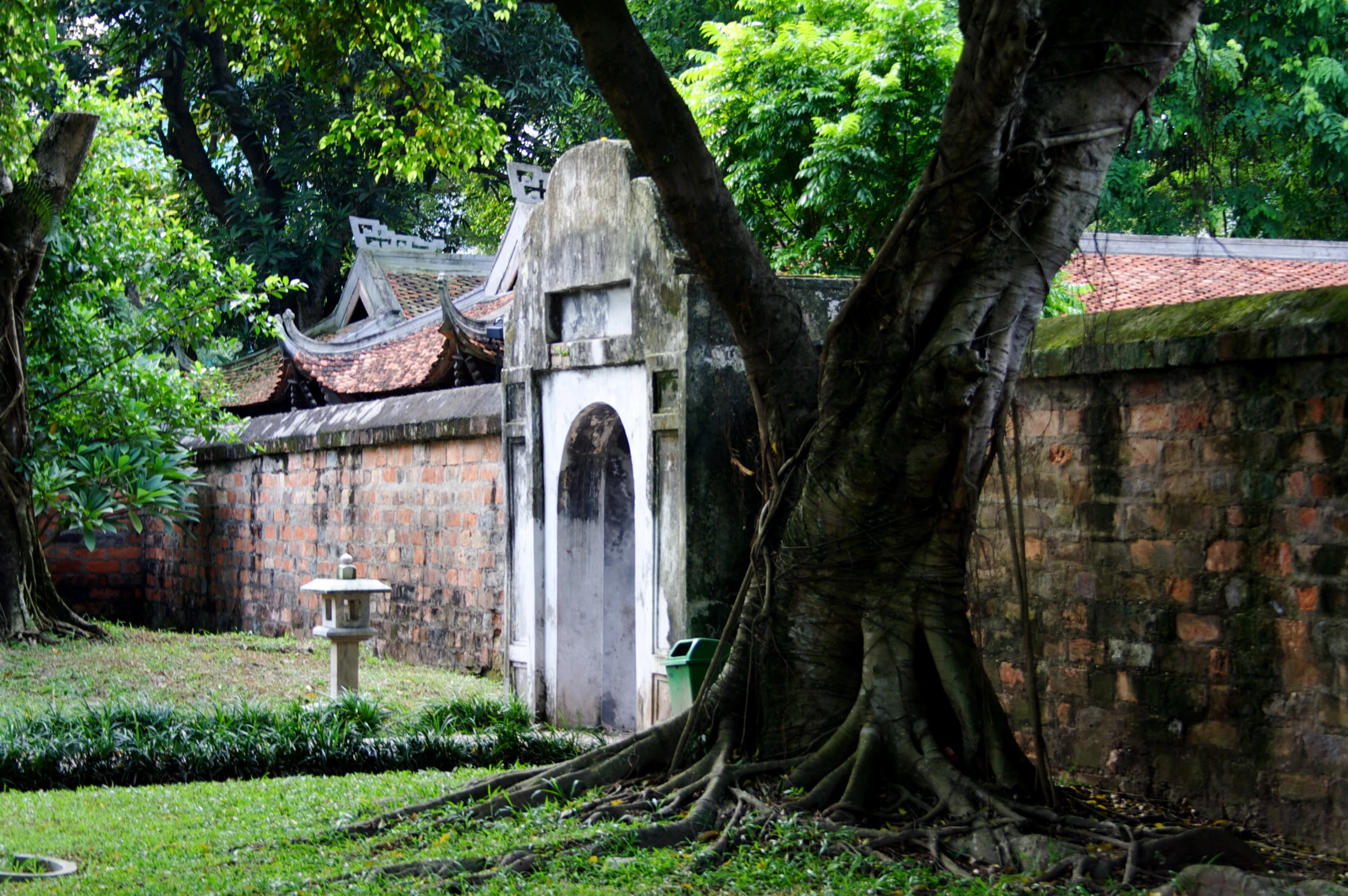 the building is built next to the trees