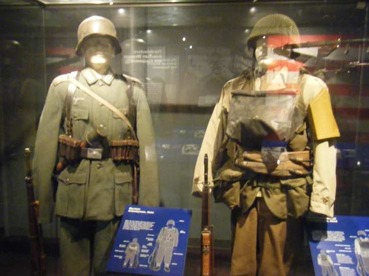 two uniforms that are all part of the uniform display