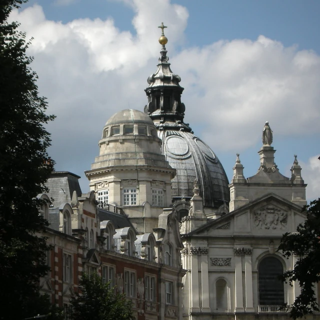 a large building with a clock tower on top