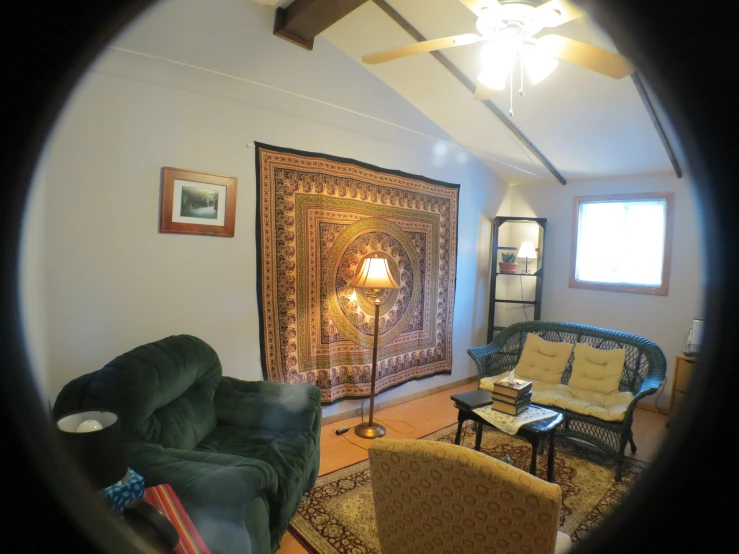 a living room filled with furniture and a rug