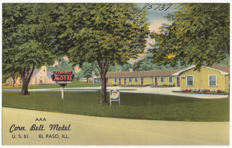 an old postcard of the motels from 1950