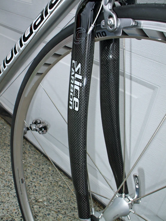 a close up view of the spokes on a bike