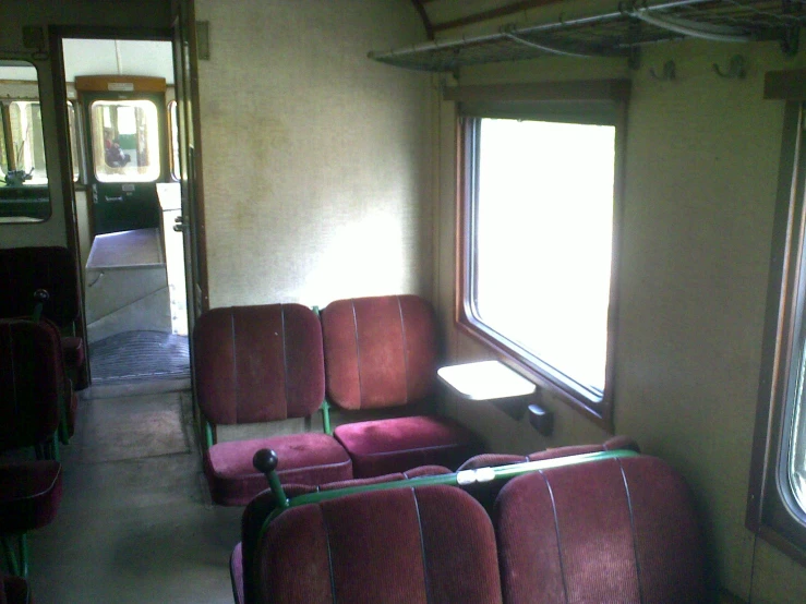 this is a train with several seats to sit in