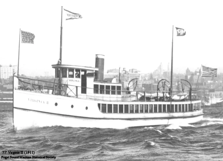 a white and black image of a boat in a body of water
