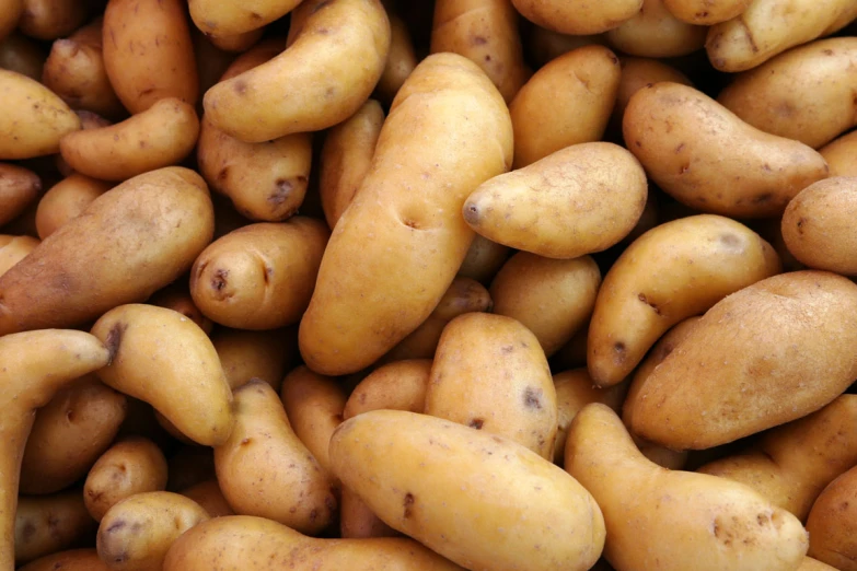 a pile of potatoes next to each other