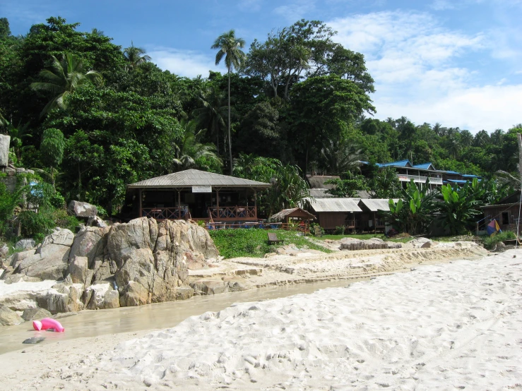 a couple of houses on the water side