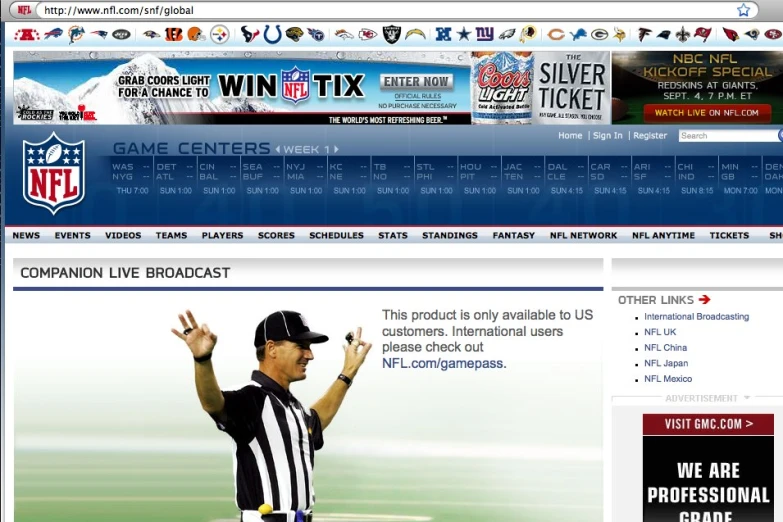 an image of the nfl online site